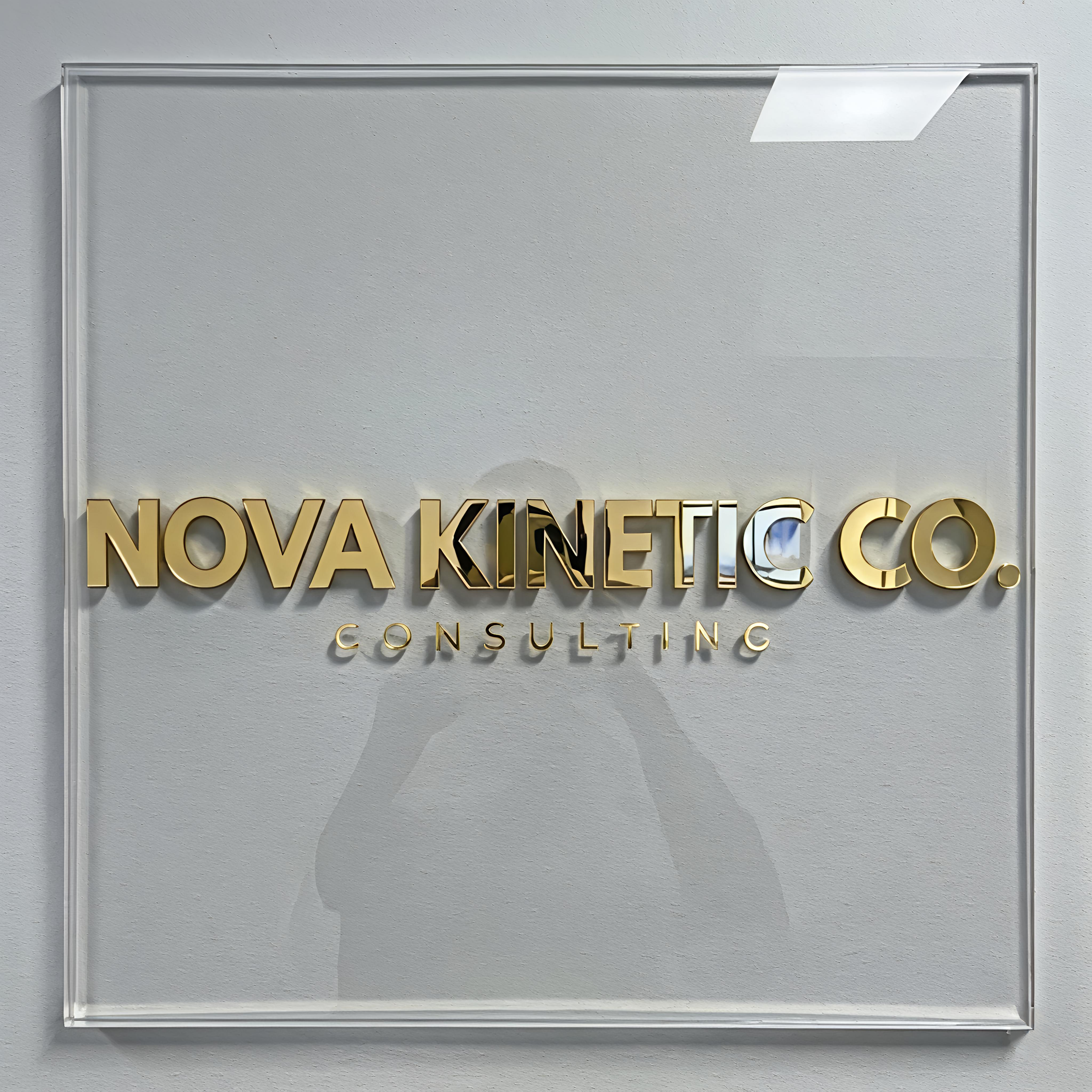 Double Layered 3D Acrylic Logo Wall Sign - Square Shape