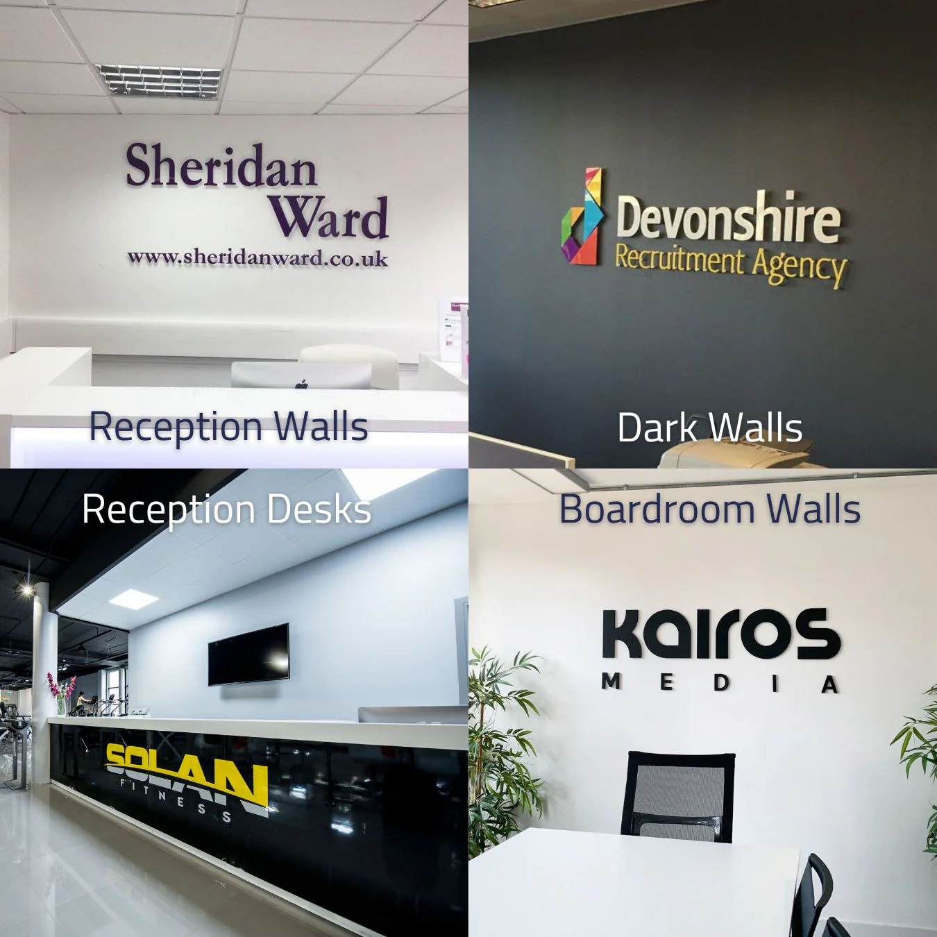 3D Acrylic Logo Wall Sign Standard Colours