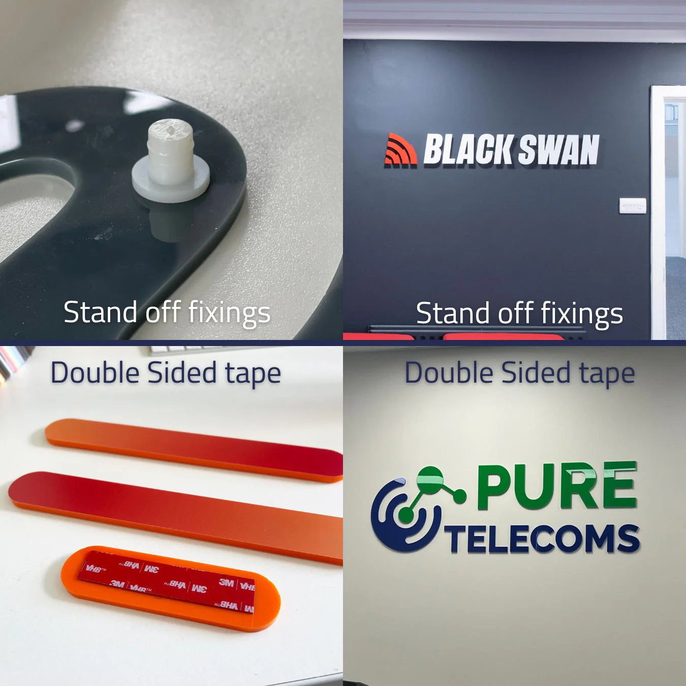 3D Acrylic Logo Wall Sign Standard Colours
