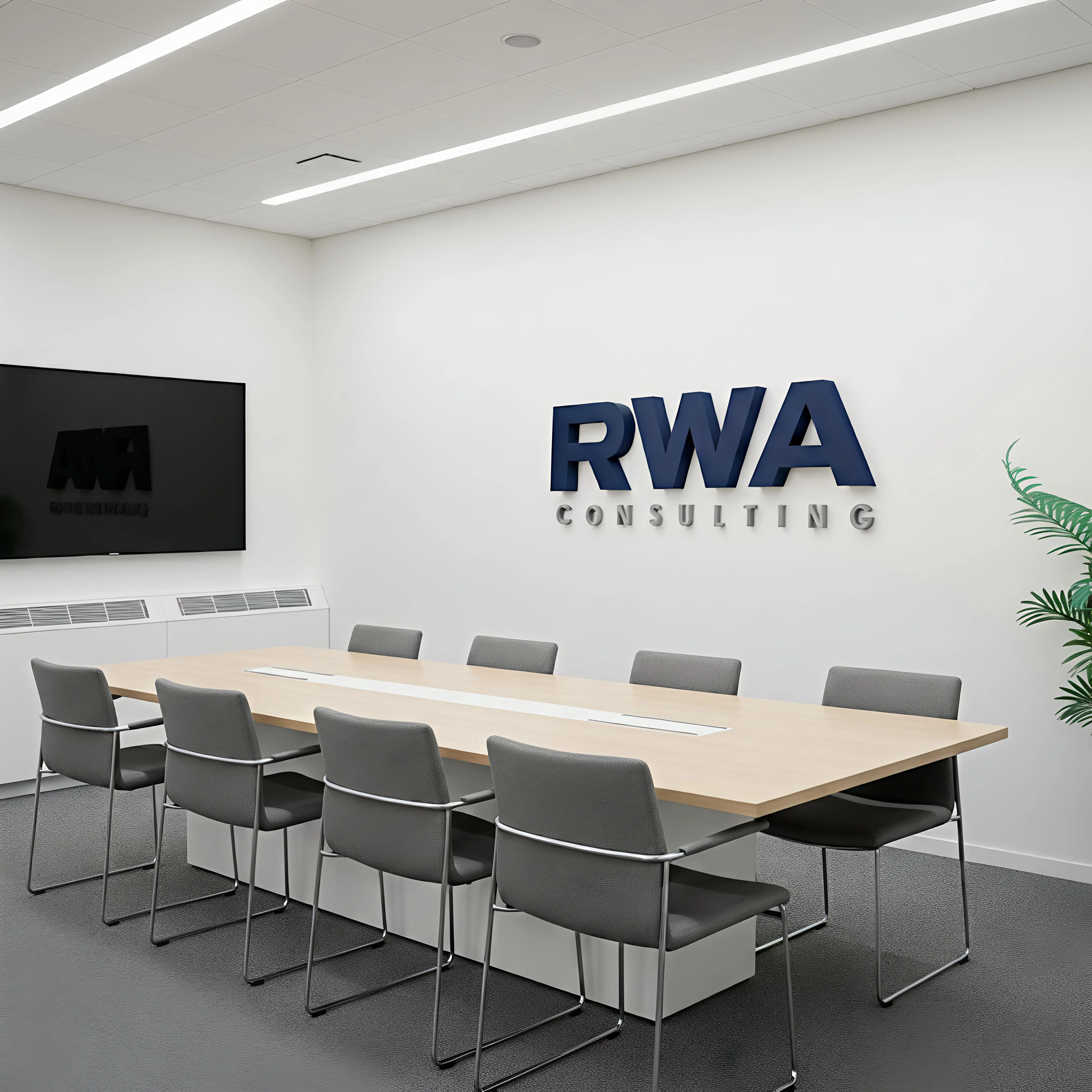 40mm 3D Logo Wall Sign Premium Office Branding Graphic