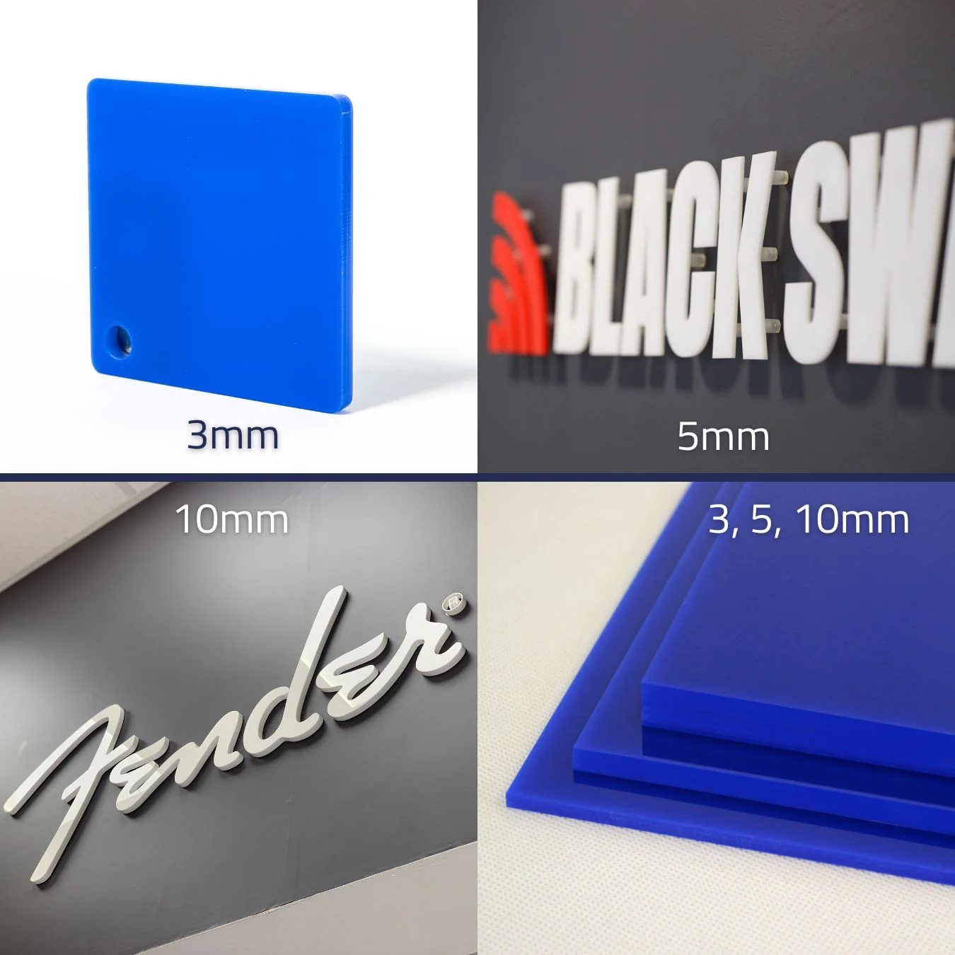 3D Acrylic Logo Wall Sign Standard Colours